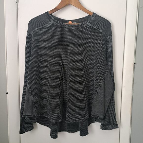 Free People Tops - Free People FP One Blake Thermal Oversized Black Women's XS NWT